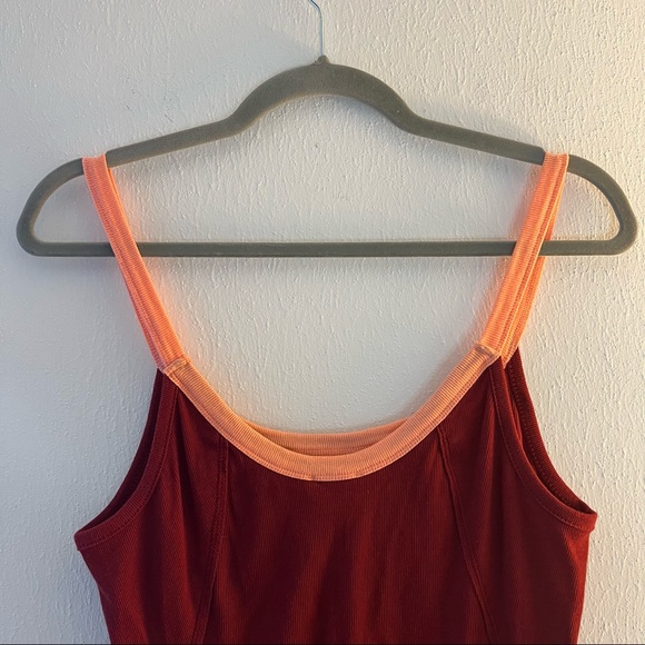Free People Tank Intimately FP Alia Tank Top Colorblock Maroon & Pink Sz L NWT - Picture 12 of 15